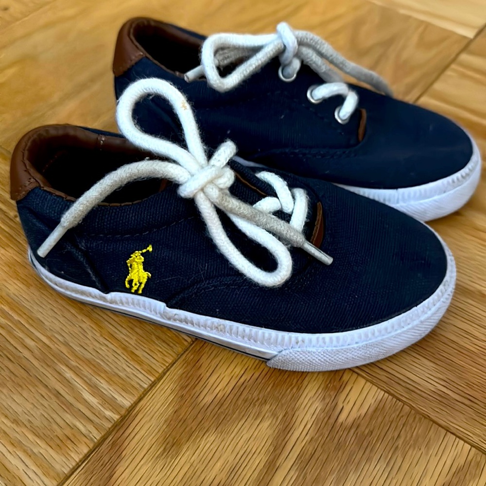 Polo by Ralph Lauren Navy and Brown Kids Dress Shoes